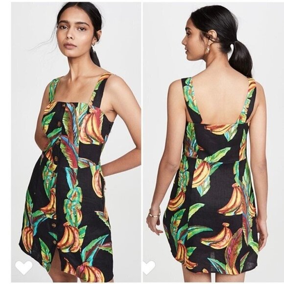 Farm Rio Dress NWT Preta Banana Linen Mini Dress New Size Extra small - Picture 6 of 10